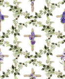 Blessings in Bloom Collection-He is Risen-Quilting Cotton-White- 66250603-01