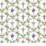 Blessings in Bloom Collection-He is Risen-Quilting Cotton-White- 66250603-01