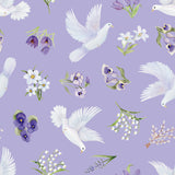 Blessings in Bloom Collection-Doves-Quilting Cotton- Light Purple -66250605-01