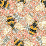 Collection Mosaïque Botanique-Mosaïque d'Abeilles-Rose-Coton-66250701-01