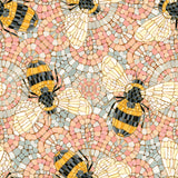 Collection Mosaïque Botanique-Mosaïque d'Abeilles-Rose-Coton-66250701-01