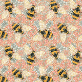 Collection Mosaïque Botanique-Mosaïque d'Abeilles-Rose-Coton-66250701-01