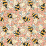 Collection Mosaïque Botanique-Mosaïque d'Abeilles-Rose-Coton-66250701-01