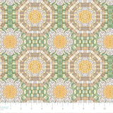 Collection Mosaïque Botanique-Mosaïque Florale Hexagonale-Vert-Coton-66250703-01