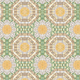 Collection Mosaïque Botanique-Mosaïque Florale Hexagonale-Vert-Coton-66250703-01