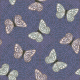 Botanical Mosaic Collection-Butterflies-Quilting Cotton-Blue- 66250705-01