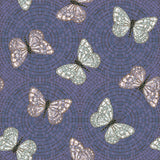 Botanical Mosaic Collection-Butterflies-Quilting Cotton-Blue- 66250705-01