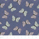 Botanical Mosaic Collection-Butterflies-Quilting Cotton-Blue- 66250705-01