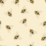 Botanical Mosaic Collection-Bumble Bees-Quilting Cotton- Yellow -66250706-01