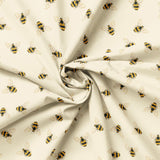 Botanical Mosaic Collection-Bumble Bees-Quilting Cotton- Yellow -66250706-01