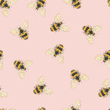 Botanical Mosaic Collection-Bumble Bees-Quilting Cotton- Pink -66250706-02