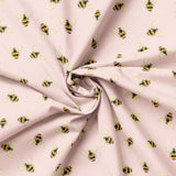 Botanical Mosaic Collection-Bumble Bees-Quilting Cotton- Pink -66250706-02