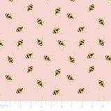 Botanical Mosaic Collection-Bumble Bees-Quilting Cotton- Pink -66250706-02