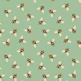 Botanical Mosaic Collection-Bumble Bees-Quilting Cotton-Green -66250706-03