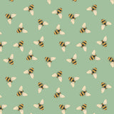 Botanical Mosaic Collection-Bumble Bees-Quilting Cotton-Green -66250706-03