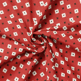 Collection Lac Vintage-Géo Texturé-Rouge- 100% Coton  66260106-03