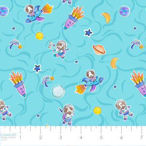 Astro-Pup Collection-Star Barker-Aqua-100% Cotton-68240102-02