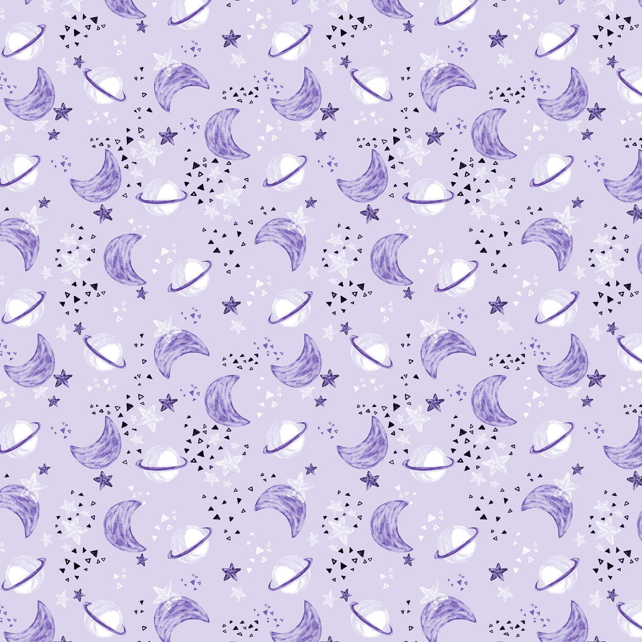 Astro-Pup Collection-Space Odyssey-Light Purple-100% Cotton-68240104-02