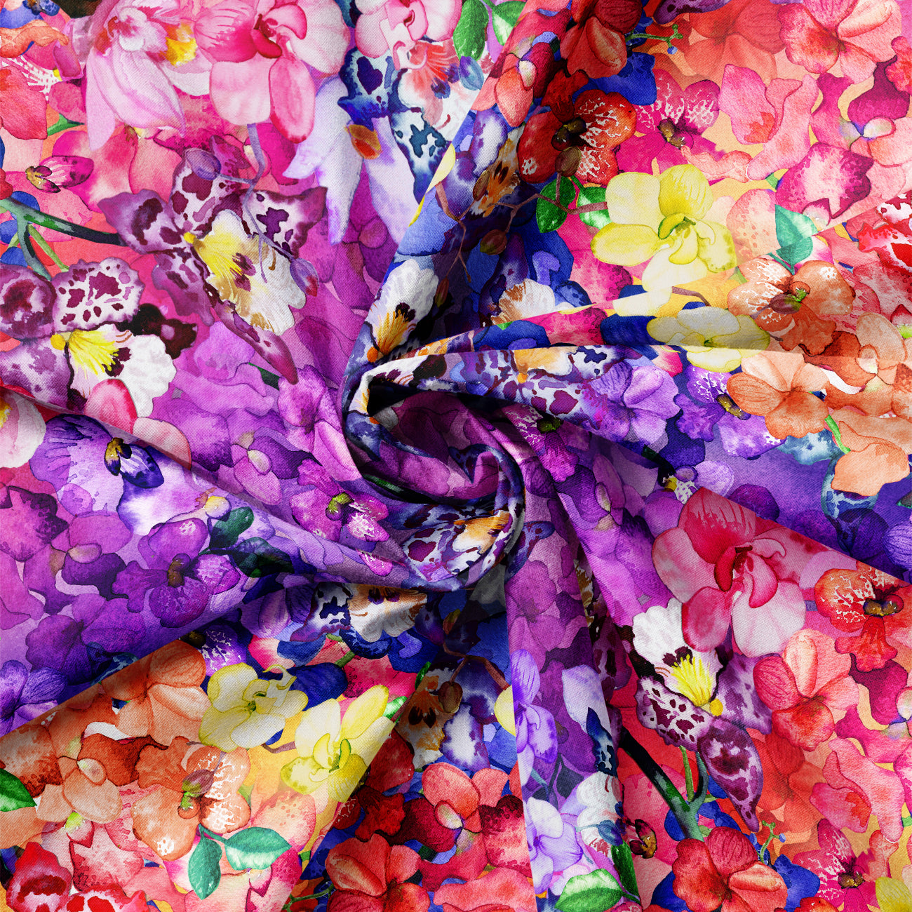 Monarch Gardens-Orchid Bouquet-Multi-100% Cotton-76250101-01