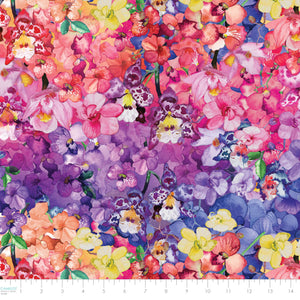Monarch Gardens-Orchid Bouquet-Multi-100% Cotton-76250101-01