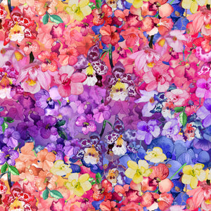 Monarch Gardens-Orchid Bouquet-Multi-100% Cotton-76250101-01