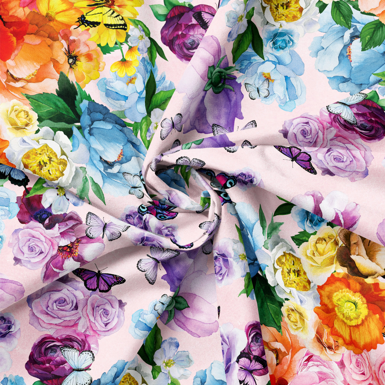 Monarch Gardens-Butterfly Rose Garden-Multi-100% Cotton-76250102-01