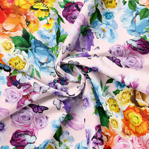 Monarch Gardens-Butterfly Rose Garden-Multi-100% Cotton-76250102-01