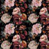 Bloom Noir Collection-Dramatic Blooms-Quilting Cotton-Burgundy -76250201-01