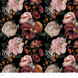 Bloom Noir Collection-Dramatic Blooms-Quilting Cotton-Burgundy -76250201-01