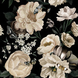 Bloom Noir Collection-Dramatic Blooms-Quilting Cotton- Cream -76250201-02