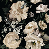 Bloom Noir Collection-Dramatic Blooms-Quilting Cotton- Cream -76250201-02