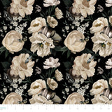 Bloom Noir Collection-Dramatic Blooms-Quilting Cotton- Cream -76250201-02