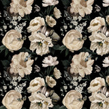 Bloom Noir Collection-Dramatic Blooms-Quilting Cotton- Cream -76250201-02