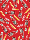 Collection Heinz   -Autocollants Ketchup et Frites-Rouge Vif --100% Coton-78010108-02