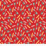 Collection Heinz   -Autocollants Ketchup et Frites-Rouge Vif --100% Coton-78010108-02