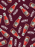 Collection Heinz   -Autocollants Bouteilles de Ketchup-Rouge Foncé-100% Coton-78010109-01