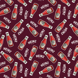 Collection Heinz   -Autocollants Bouteilles de Ketchup-Rouge Foncé-100% Coton-78010109-01