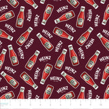Collection Heinz   -Autocollants Bouteilles de Ketchup-Rouge Foncé-100% Coton-78010109-01