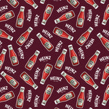 Collection Heinz   -Autocollants Bouteilles de Ketchup-Rouge Foncé-100% Coton-78010109-01