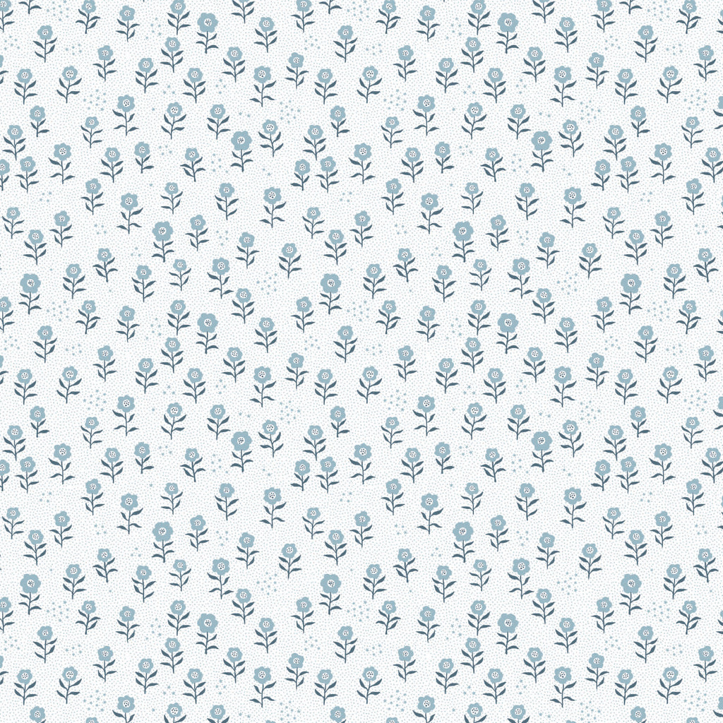 Bunny Dreams Collection-Moon Flowers-100% Cotton-White