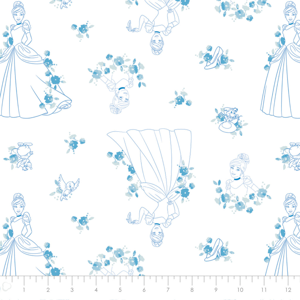 Disney -Forever Princess Cinderella Toile -2 Yard Cotton Cut -85100517YC2AMZ1