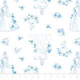 Disney -Forever Princess Cinderella Toile -2 Yard Cotton Cut -85100517YC2AMZ1