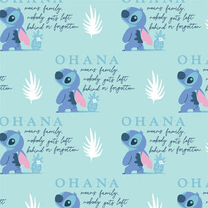 Disney -Stitch Ohana Collection - 2 Yard Cotton Cut -Ohana