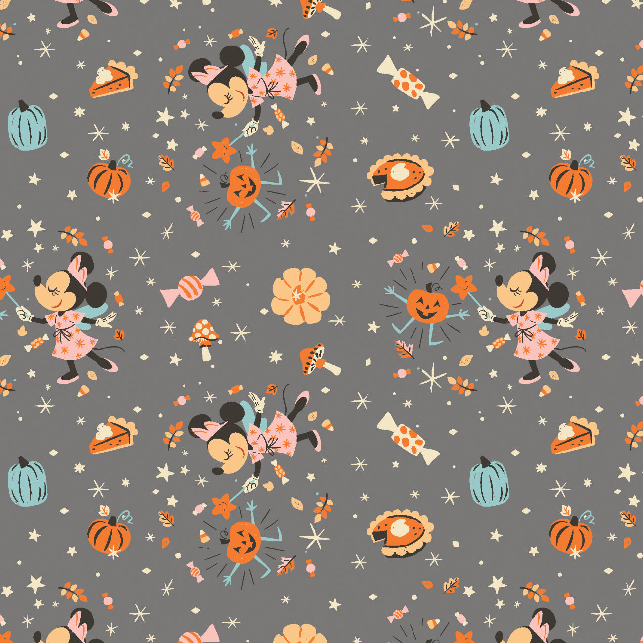 Mickey & Friends Holiday Collection-Minnie Magic-Grey-100% Cotton-85271093-01