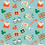 Mickey & Friends Holiday Collection-Letters to Santa-Aqua-100% Cotton-85271096-01
