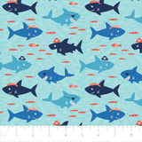 Fleece and Flannel 2024 Catalog-Sharks are Jawesome-Blue-Cotton Flannel-89230201B-02