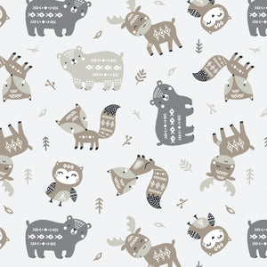 Woodland Wonders Collection-Aztec Woodland Friends-Off-White-100% Cotton-89230208-04