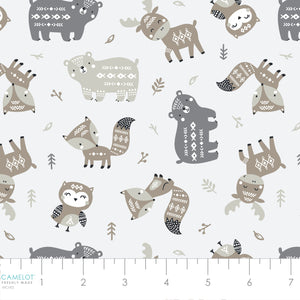 Woodland Wonders Collection-Aztec Woodland Friends-Off-White-100% Cotton-89230208-04