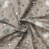 Woodland Wonders Collection-Aztec Woodland Friends-Taupe-100% Cotton-89230208-05