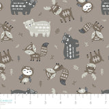 Collection Merveilles de la Forêt-Amis des bois aztèques -Taupe-100% Coton-89230208-05